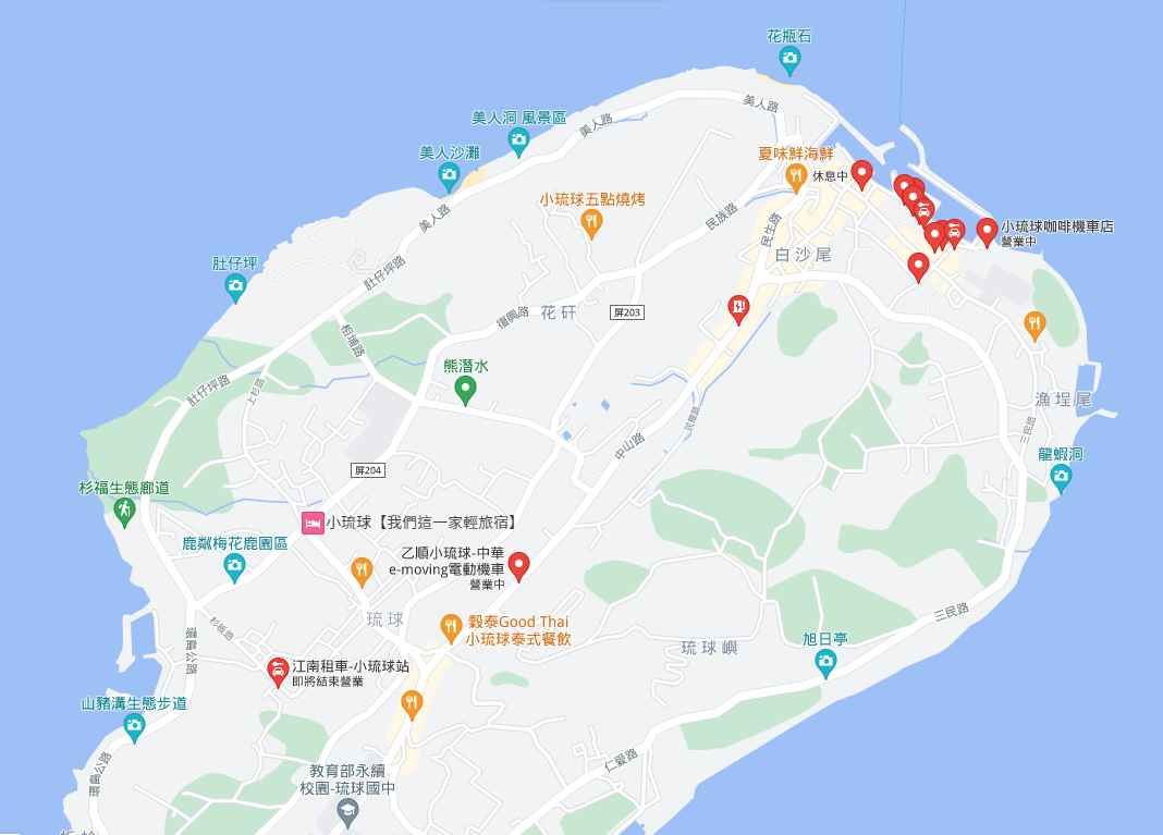 小琉球租車價格,googlemap