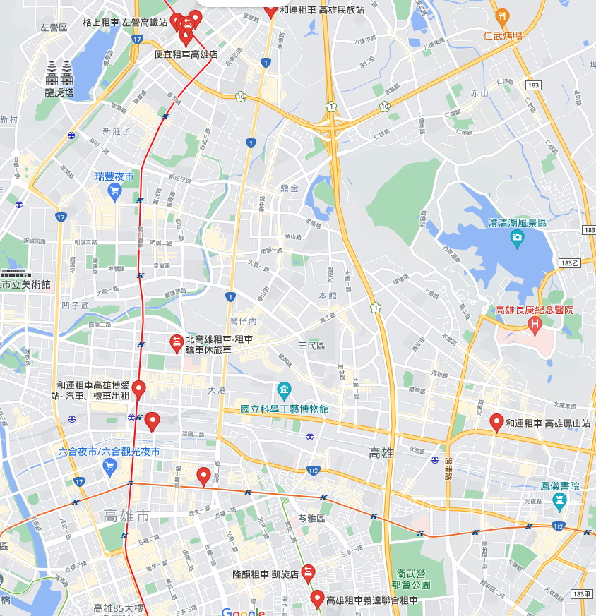 高雄租車價格,googlemap